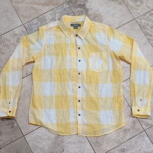 Natural Reflections Yellow and White Plaid Men's Shirt